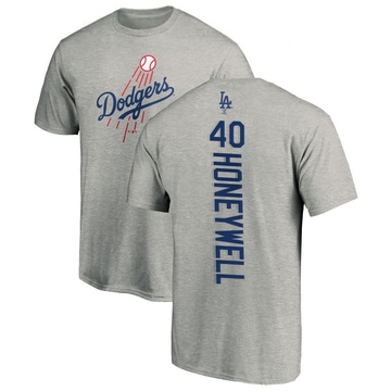 Men's Los Angeles Dodgers Brent Honeywell ＃40 Backer T-Shirt Ash