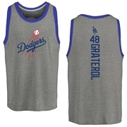 Men's Los Angeles Dodgers Brusdar Graterol ＃48 Backer Tank Top Ash