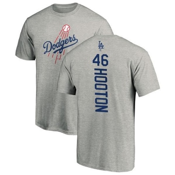 Men's Los Angeles Dodgers Burt Hooton ＃46 Backer T-Shirt Ash