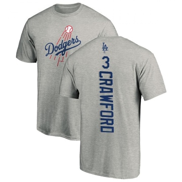 Men's Los Angeles Dodgers Carl Crawford ＃3 Backer T-Shirt Ash