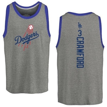 Men's Los Angeles Dodgers Carl Crawford ＃3 Backer Tank Top Ash