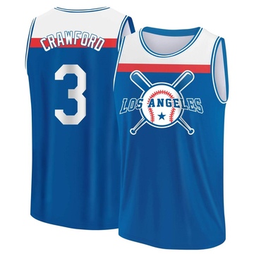 Men's Los Angeles Dodgers Carl Crawford ＃3 Legend Baseball Tank Top - Royal/White