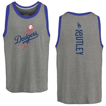 Men's Los Angeles Dodgers Chase Utley ＃26 Backer Tank Top Ash