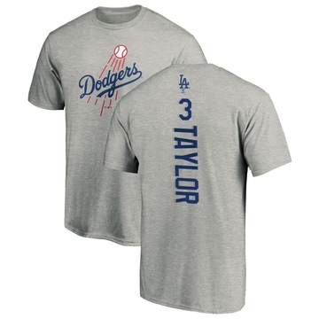 Men's Los Angeles Dodgers Chris Taylor ＃3 Backer T-Shirt Ash