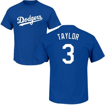 Men's Los Angeles Dodgers Chris Taylor ＃3 Roster Name & Number T-Shirt - Royal