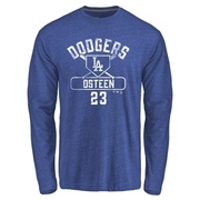 Men's Los Angeles Dodgers Claude Osteen ＃23 Base Runner Long Sleeve T-Shirt - Royal