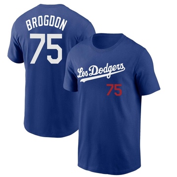 Men's Los Angeles Dodgers Connor Brogdon ＃75 2022 City Connect Name & Number T-Shirt - Royal