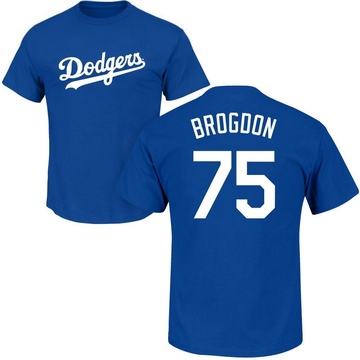 Men's Los Angeles Dodgers Connor Brogdon ＃75 Roster Name & Number T-Shirt - Royal