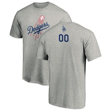 Men's Los Angeles Dodgers Custom ＃00 Backer T-Shirt Ash