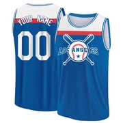 Men's Los Angeles Dodgers Custom ＃00 Legend Baseball Tank Top - Royal/White