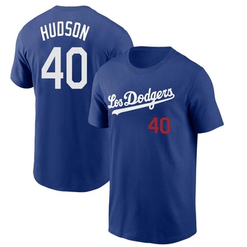 Men's Los Angeles Dodgers Daniel Hudson ＃40 2022 City Connect Name & Number T-Shirt - Royal