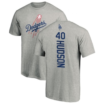 Men's Los Angeles Dodgers Daniel Hudson ＃40 Backer T-Shirt Ash