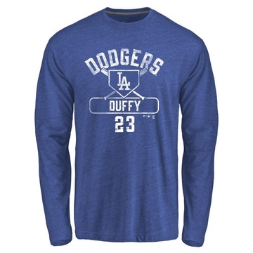 Men's Los Angeles Dodgers Danny Duffy ＃23 Base Runner Long Sleeve T-Shirt - Royal