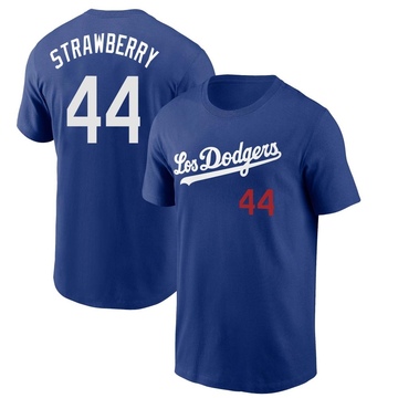 Men's Los Angeles Dodgers Darryl Strawberry ＃44 2022 City Connect Name & Number T-Shirt - Royal