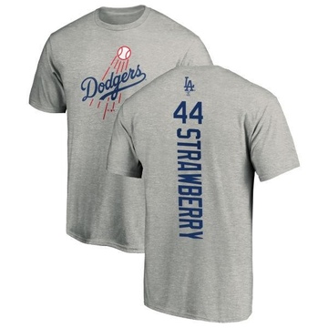 Men's Los Angeles Dodgers Darryl Strawberry ＃44 Backer T-Shirt Ash