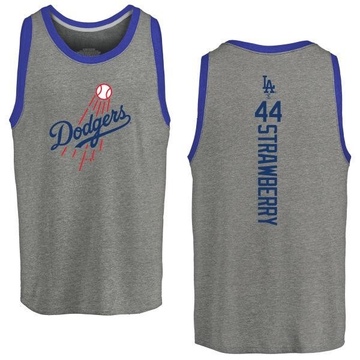 Men's Los Angeles Dodgers Darryl Strawberry ＃44 Backer Tank Top Ash