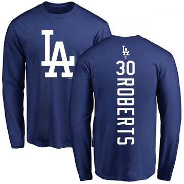 Men's Los Angeles Dodgers Dave Roberts ＃30 Backer Long Sleeve T-Shirt - Royal