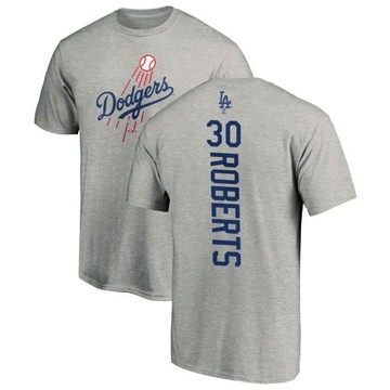 Men's Los Angeles Dodgers Dave Roberts ＃30 Backer T-Shirt Ash