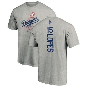 Men's Los Angeles Dodgers Davey Lopes ＃15 Backer T-Shirt Ash