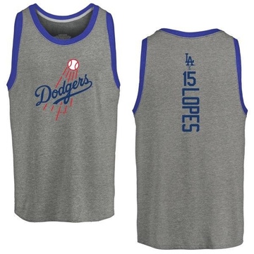 Men's Los Angeles Dodgers Davey Lopes ＃15 Backer Tank Top Ash