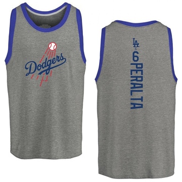 Men's Los Angeles Dodgers David Peralta ＃6 Backer Tank Top Ash