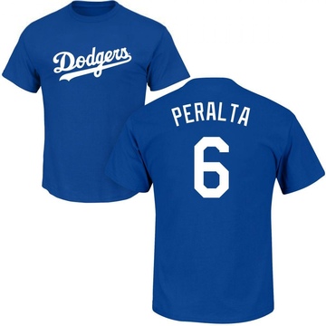 Men's Los Angeles Dodgers David Peralta ＃6 Roster Name & Number T-Shirt - Royal