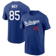 Men's Los Angeles Dodgers Dustin May ＃85 2022 City Connect Name & Number T-Shirt - Royal