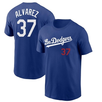 Men's Los Angeles Dodgers Eddy Alvarez ＃37 2022 City Connect Name & Number T-Shirt - Royal