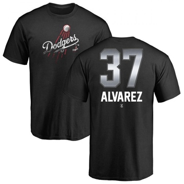 Men's Los Angeles Dodgers Eddy Alvarez ＃37 Midnight Mascot T-Shirt - Black