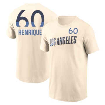 Men's Los Angeles Dodgers Edgardo Henriquez ＃60 2024 City Connect Fuse Name & Number T-Shirt - Cream