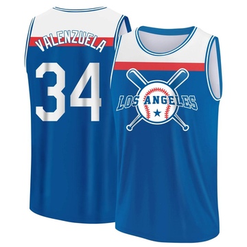 Men's Los Angeles Dodgers Fernando Valenzuela ＃34 Legend Baseball Tank Top - Royal/White