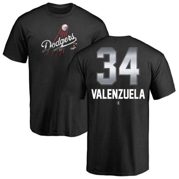 Men's Los Angeles Dodgers Fernando Valenzuela ＃34 Midnight Mascot T-Shirt - Black