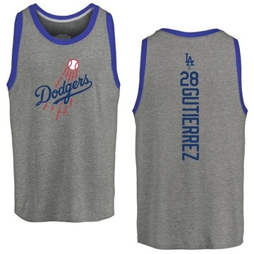 Men's Los Angeles Dodgers Franklin Gutierrez ＃28 Backer Tank Top Ash