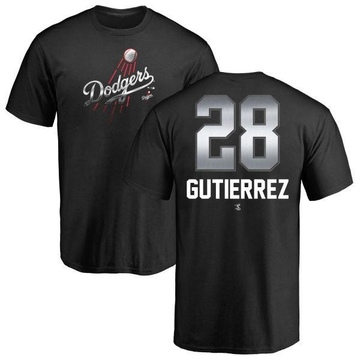 Men's Los Angeles Dodgers Franklin Gutierrez ＃28 Midnight Mascot T-Shirt - Black