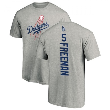 Men's Los Angeles Dodgers Freddie Freeman ＃5 Backer T-Shirt Ash