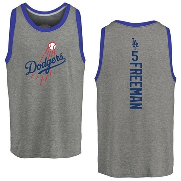 Men's Los Angeles Dodgers Freddie Freeman ＃5 Backer Tank Top Ash