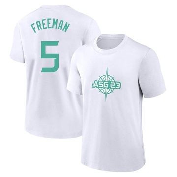 Men's Los Angeles Dodgers Freddie Freeman ＃5 Game 2023 All-Star Name & Number T-Shirt - White