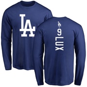 Men's Los Angeles Dodgers Gavin Lux ＃9 Backer Long Sleeve T-Shirt - Royal