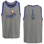 Men's Los Angeles Dodgers Gavin Lux ＃9 Backer Tank Top Ash