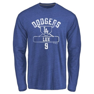 Men's Los Angeles Dodgers Gavin Lux ＃9 Base Runner Long Sleeve T-Shirt - Royal