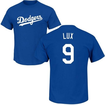 Men's Los Angeles Dodgers Gavin Lux ＃9 Roster Name & Number T-Shirt - Royal