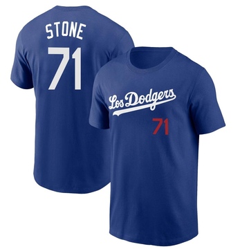 Men's Los Angeles Dodgers Gavin Stone ＃71 2022 City Connect Name & Number T-Shirt - Royal