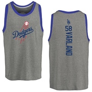 Men's Los Angeles Dodgers Gus Varland ＃58 Backer Tank Top Ash