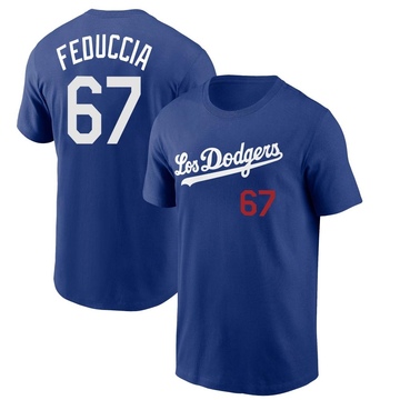 Men's Los Angeles Dodgers Hunter Feduccia ＃67 2022 City Connect Name & Number T-Shirt - Royal