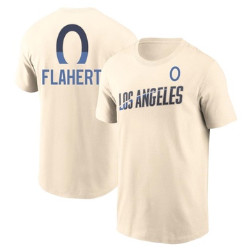 Men's Los Angeles Dodgers Jack Flaherty ＃0 2024 City Connect Fuse Name & Number T-Shirt - Cream