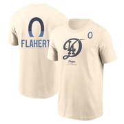 Men's Los Angeles Dodgers Jack Flaherty ＃0 2024 City Connect Name & Number T-Shirt - Cream