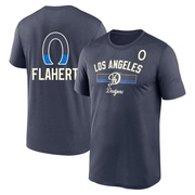 Men's Los Angeles Dodgers Jack Flaherty ＃0 Legend 2024 City Connect Performance Name & Number T-Shirt - Navy