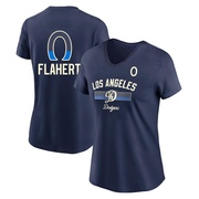 Men's Los Angeles Dodgers Jack Flaherty ＃0 Legend Womn's 2024 City Connect Performance V-Neck Name & Number T-Shirt - Navy