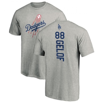 Men's Los Angeles Dodgers Jake Gelof ＃88 Backer T-Shirt Ash