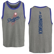 Men's Los Angeles Dodgers Jake Marisnick ＃12 Backer Tank Top Ash